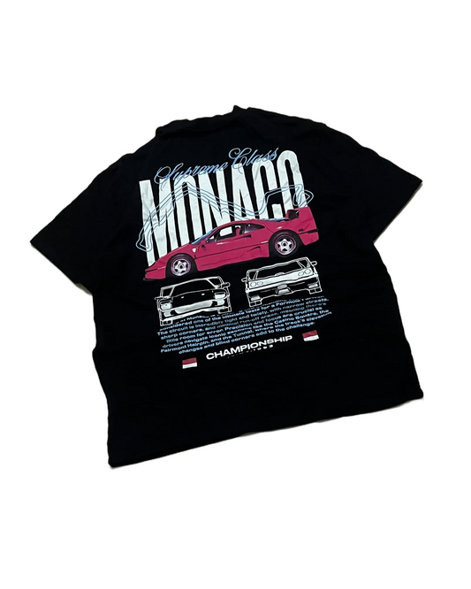 Junk Fits Monaco Championship Car Graphic T-Shirt – Oversized Tee Size S–M
