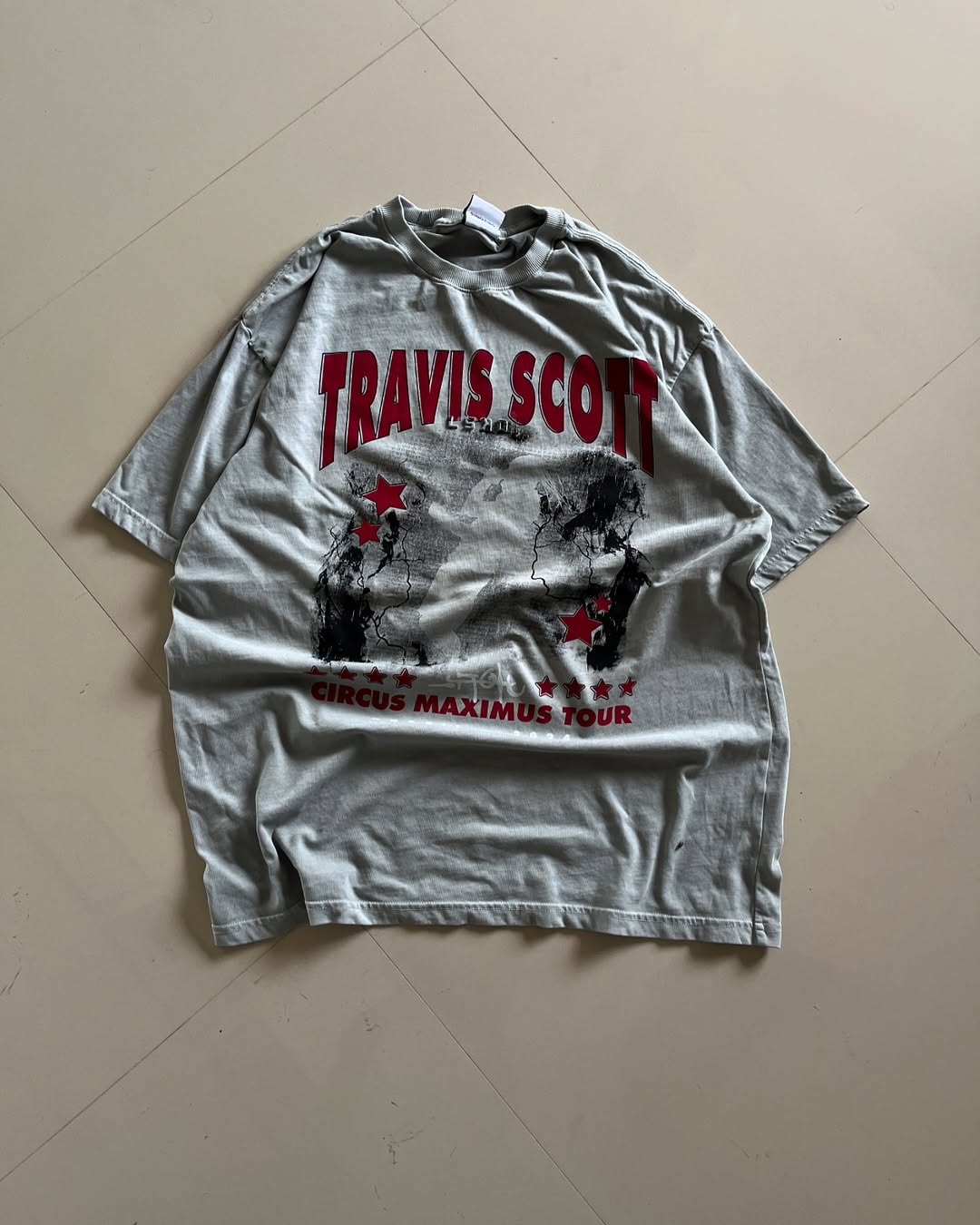 Front view of JunkFits x Travis Scott Circus Maximus Tour T-Shirt - Brazil 2024