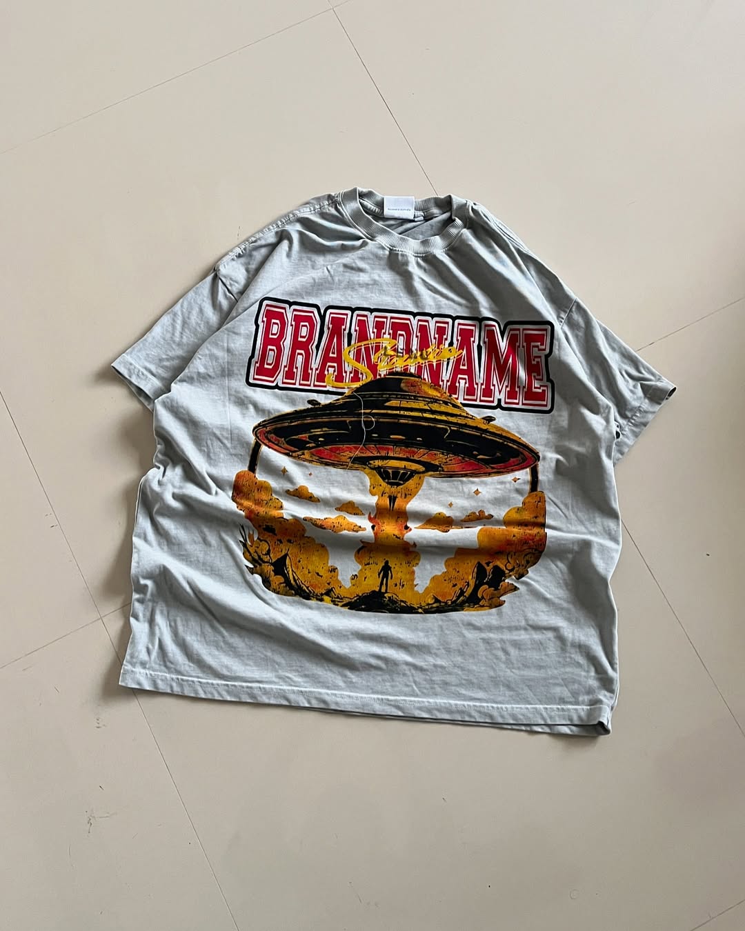 Junk Fits UFO Explosion Graphic Tee – Oversized Statement Style