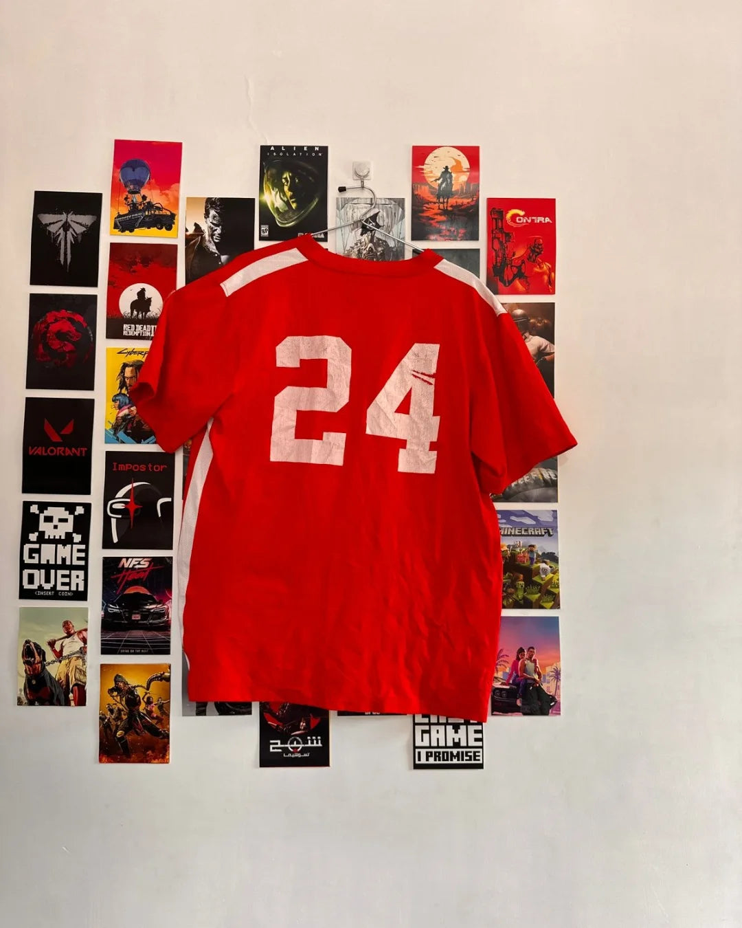 Back of Junk Fits USA National Team Soccer Jersey with number 24 in red color, Size M, featuring the USA crest.