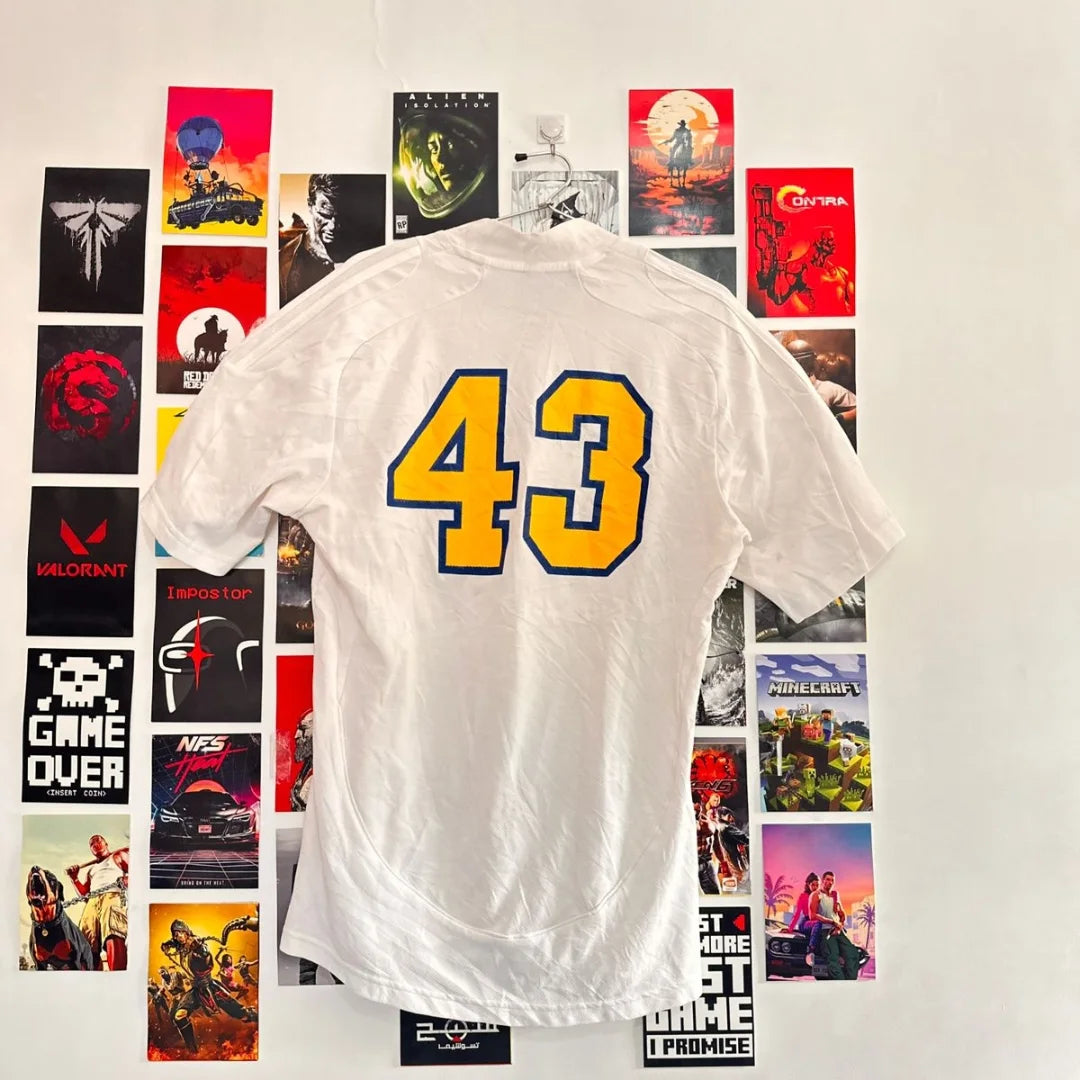 White branded Nike-style sport t-shirt for men by Junk Fits in small size

