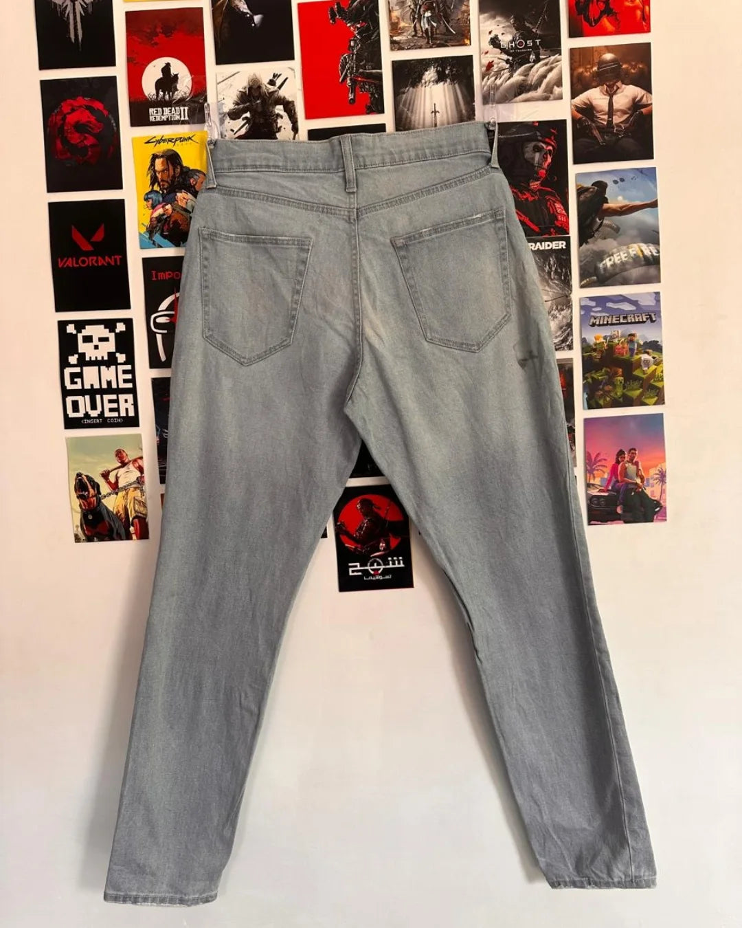 Back view of Junk Fits Branded Baggy Jeans