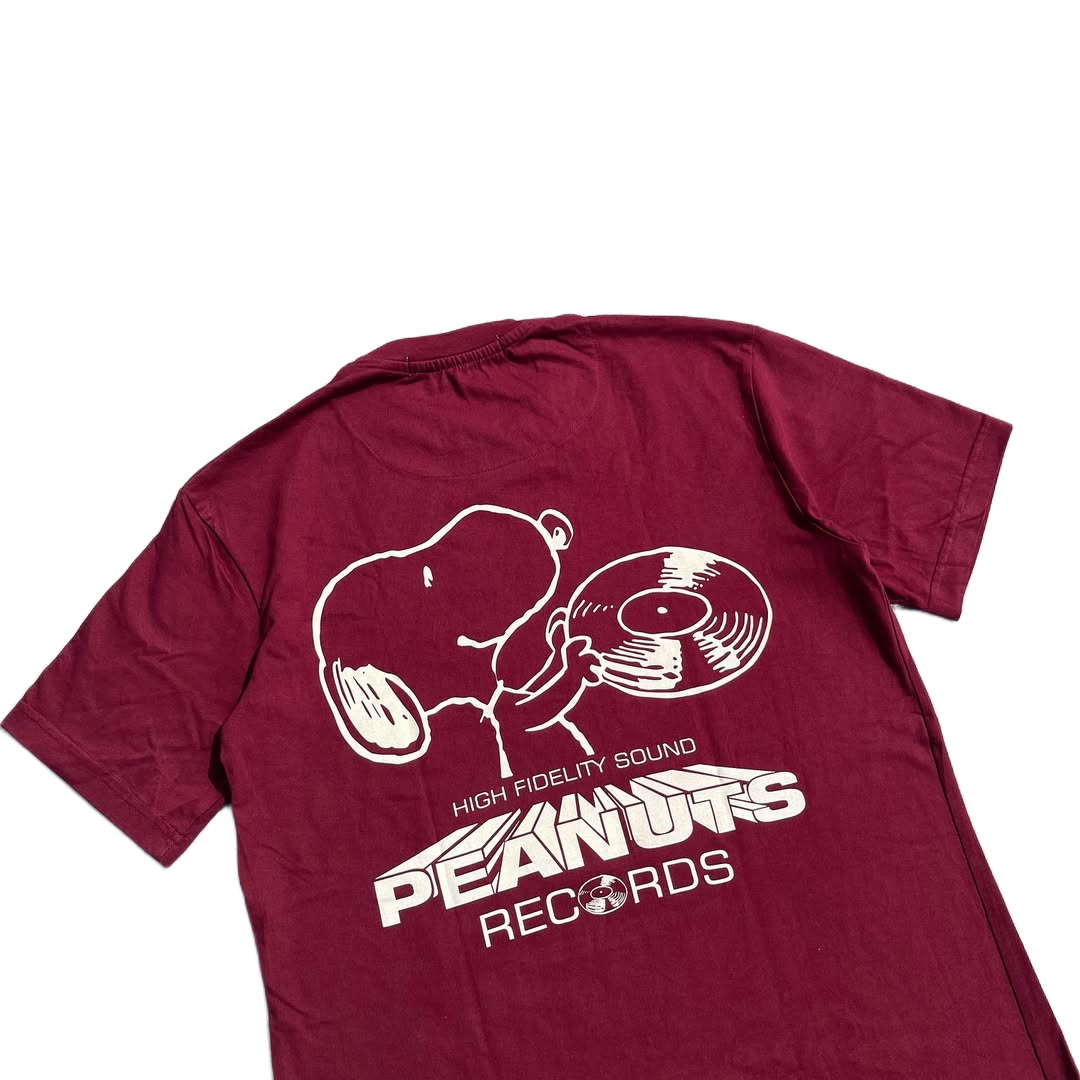 Close-up of Snoopy graphic print on ZARA Peanuts Tee

